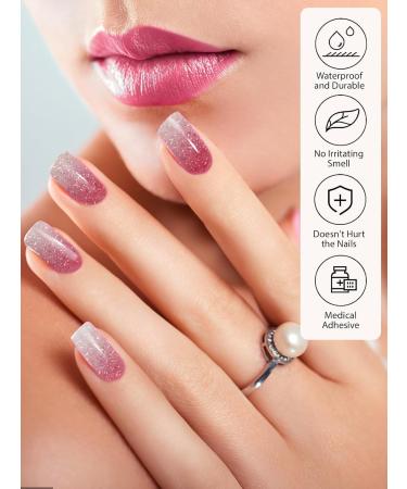 Kalolary 20PCS Gel Nail Polish Strips Nail Gel Art Sticker Full Nail Wraps Decals with Nail File and Stick for Women Girls Nail Art Decor (UV/LED Lamp Required) (E) - Buy Online on GoSupps.com