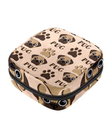 Pug puppies dog paws women napkins storage bags portable period bag for women teenagers girls menstrual cup breastfeeding pillow holder