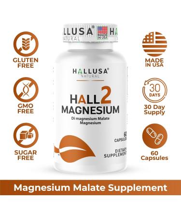 Magnesium Malate Capsules 1500 mg (Di-Magnesium Malate) | Energy Support Muscle Function Nerve Support & Cellular Energy | Magnesium Supplement | Non GMO Gluten Free | 60 Capsules - Buy Online on GoSupps.com