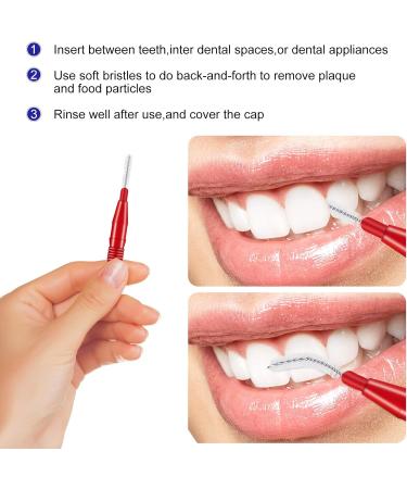 100 Interdental Brushes - Dental Toothpick Cleaner Tool (Red & Blue) for Optimal Oral Care - Buy Online on GoSupps.com