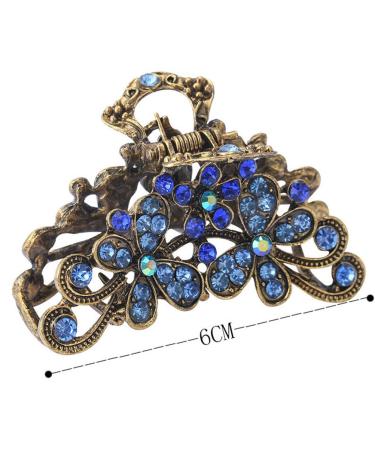 1pc 6cm cuhair hair clip for women and girls vintage style punk alloy butterfly crystal rhinestone hair clip