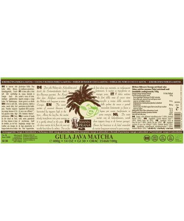 Aman Prana Bio Gula Java Matcha Sucr Energie de Fleur de Coco et Matcha 400 g - Buy Online on GoSupps.com