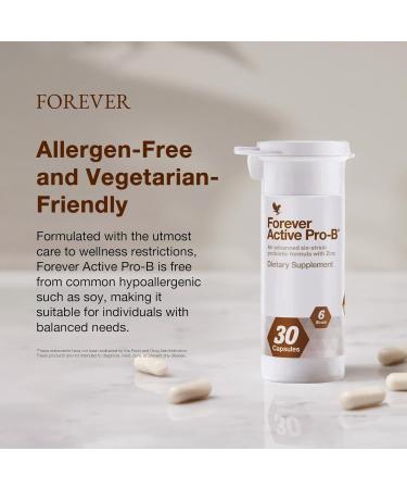 Forever Living - Active Pro-B - Advanced Probiotic with 8 Billion CFU and 6 Synergistic Strains - Soy and Gluten-Free - 30 Capsules - Buy Online on GoSupps.com