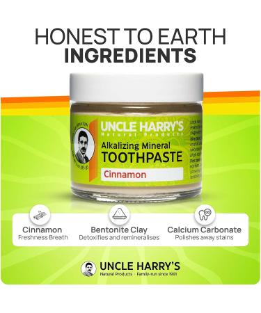 Uncle Harry's Cinnamon Remineralizing Toothpaste | Natural Whitening & Fresh Breath | Enamel Safe & Vegan | Fluoride Free (4 Pack) - Buy Online on GoSupps.com