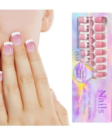Fake Nails with White Tips Artificial Full French Nails for Women - Makeup Supplies for Gathering Wedding Dating Home Traveling Skoulazeo 03 - Buy Online on GoSupps.com