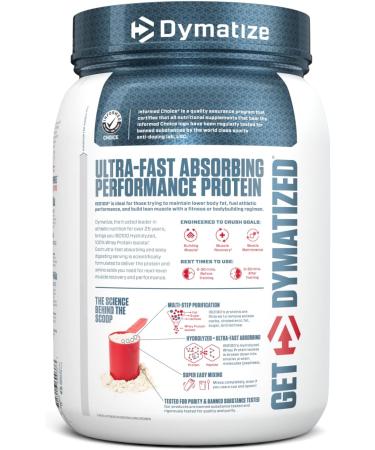 Dymatize ISO100 Hydrolyzed Protein Powder - 25g Whey Isolate, 5.5g BCAAs, Gluten Free - Strawberry Flavor, 20 Servings - Buy Online on GoSupps.com