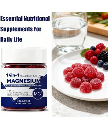 CKPCKP 14-in-1 Magnesium Complex Gummies with Ashwagandha L-Theanine Vitamin D3 & Zinc Magnesium Glycinate Complex for Women 60 Gummies(1) - Buy Online on GoSupps.com
