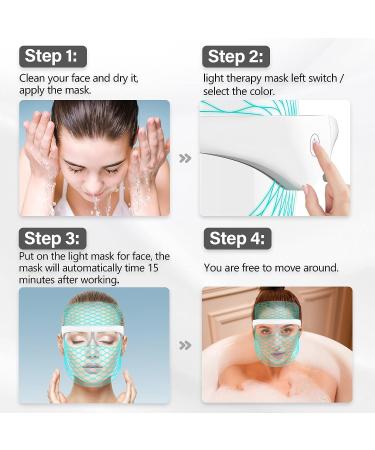 Aikertec 7 Colors LED Face Mask Light Therapy - Red & Blue Light Therapy for Lightweight Home Skin Care - Buy Online on GoSupps.com