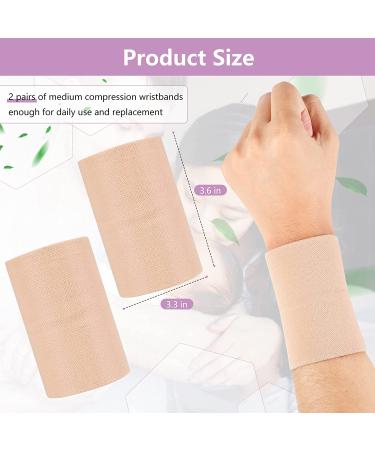 SATINIOR Compression Wrist Sleeve Brace for Men and Women - 2 Pairs, Beige Small - Tennis, Tendonitis, Carpal Tunnel Support - Buy Online on GoSupps.com