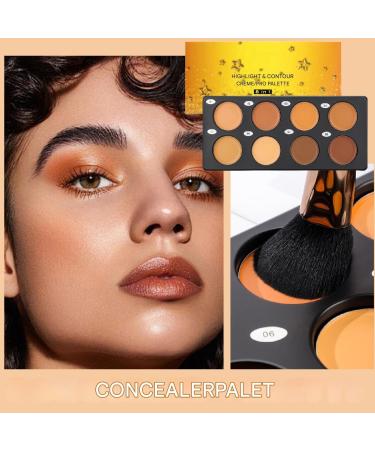 Concealer Foundation Palette Color Correction Palette Lightweight 8 Colors Cosmetic CreamWomens Daily Highlighting Cosmetics Concealer for Travel Hotel Apartment School - Buy Online on GoSupps.com