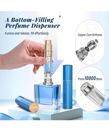YIERSO 10ml Perfume Atomizer Travel Refillable Bottom-Filling Fragrances Perfumes Bottle Mini Cologne Dispenser Portable Sprayer Pocket Size for Women Men Cruise Car Trip Gift 0.34oz (Blue-10ml) - Buy Online on GoSupps.com