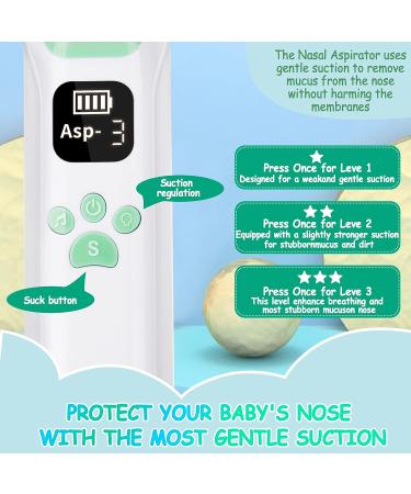 Rgdood Electric Nasal Aspirator for Baby with Music Soothing Function - Rechargeable Nose Sucker with 3 Silicone Tips - Buy Online on GoSupps.com