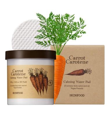 SKINFOOD Carrot Carotene Calming Water Pad 250g (8.81 oz.) 60 Sheets- Redness Relief Soothing Facial Cotton Pads for Sensitive Skin, Vegan, Cruelty Free, Dermatologically Tested - Redness Relief Face