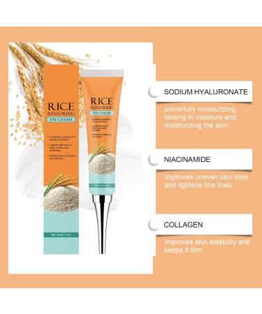 Rice Eye Cream 0.71 fl.oz / 20 ml | Eye Cream | Anti Wrinkle Natural Alternative to Retinol Eye Cream Instant Firm Eyes Anti Dark Circle Eyes Korean Skincare (2) - Buy Online on GoSupps.com