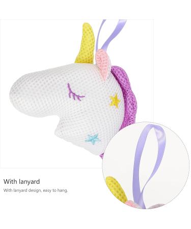 Lurrose Unicorn Bath Sponge - Kids Exfoliating Body Wash Scrubber & Shower Pouf - Cute Animal Bath Toy for Children | Soft Loofah & Face Scrubber - Buy Online on GoSupps.com