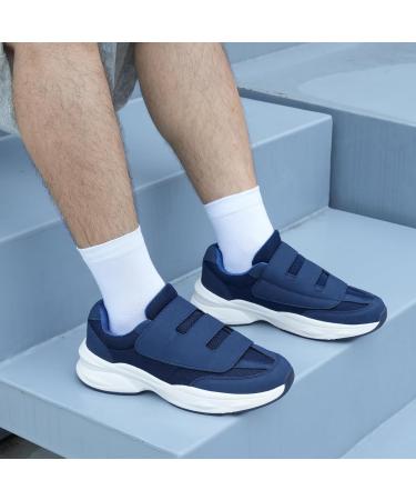 Ortho+rest Men's Diabetic Walking Shoes for Swollen Feet - Adjustable Closure Size 7 Navy - Buy Online on GoSupps.com
