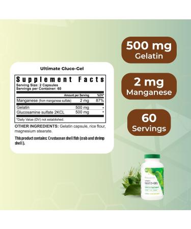Youngevity Ultimate Gluco-Gel Bone Support Supplement with Glucosamine Sulfate and Gelatin 120 Capsules - Buy Online on GoSupps.com