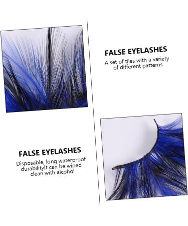 minkissy 1 Pair Stage Makeup Eyelash Party Eyelashes Cosplay Eyelashes Blue Eyelashes Halloween Lashes Fake Lashes Halloween Long Colored Lashes Women Eyelashes Blush Manual Miss - Buy Online on GoSupps.com