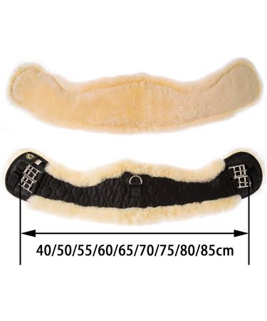 Merauno Lamb Wool Moon Belt Saddle Belt | Anatomically Concave Dressage Belt in Natural Black - 80cm Quality Merino Wool for Superior Slip Resistance - Buy Online on GoSupps.com