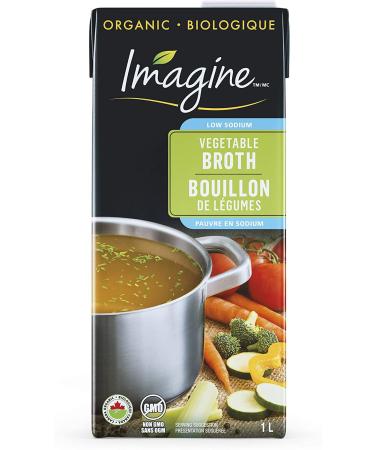 Imagine Organic Vegetable Broth Low Sodium 1L (Pack of 12) Black 83.33 ml (Pack of 12)
