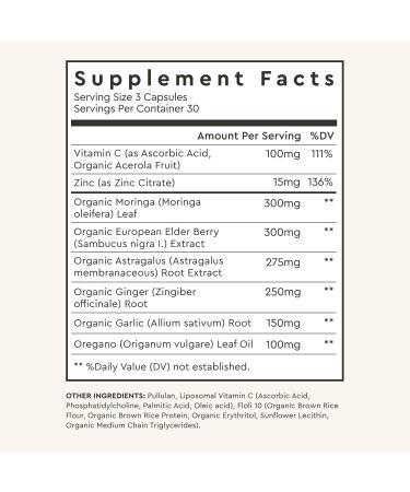 Alaya Naturals Immunity Blend - Advanced Immune Support with Vitamin C, Zinc, Elderberry, Garlic, Ginger, Morgina, Oregano and Astragalus: Support Immunity and Overall Health - 90 Capsules - Buy Online on GoSupps.com
