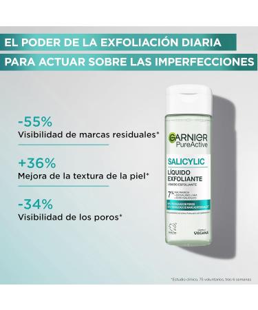 GARNIER Pure Active Salicylique Liquide exfoliant anti-imperfections R duit la visibilit des pores de 34 % Convient aux peaux sensibles 120 ml - Buy Online on GoSupps.com
