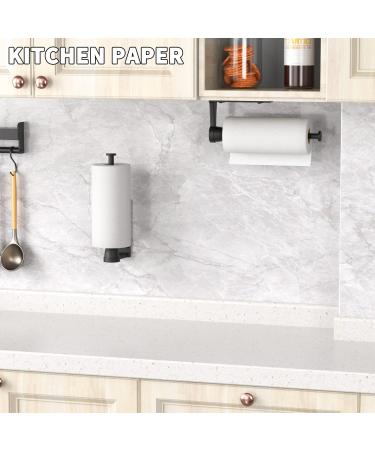 Single Hand Operable Under Cabinet Paper Towel Holder with Damping Effect - Black | For Kitchen & Bathroom - Buy Online on GoSupps.com