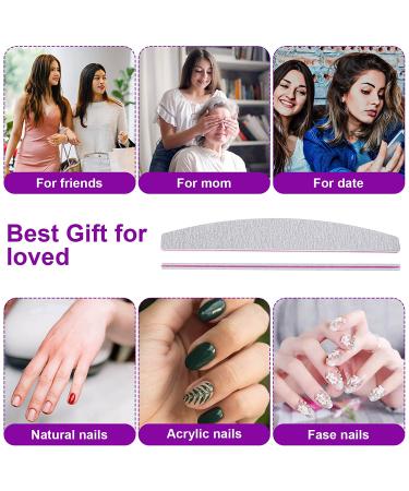 12pcs Nail File 100/180 Grit Double Sided | Professional Manicure Tools for Acrylic & Natural Nails | White Color | Nail Files & Buffers for Home and Salon - Buy Online on GoSupps.com