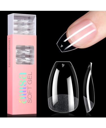 AILLSA Ballerina Nail Tips - Half Matte Pre-filed Soft Gel Full Cover Nail Tips False Fake Short Nails Clear Acrylic Gelly Tips for Press On Nail Extension DIY Valentine Gift 360 PCS 12 Sizes Short Ballerina 360PCS - Buy Online on GoSupps.com
