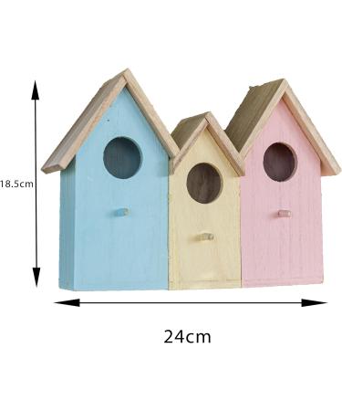 3 in 1 Wooden Wild Bird House - Predator Proof Nesting Box for Small Birds - Garden Ornament - Buy Online on GoSupps.com
