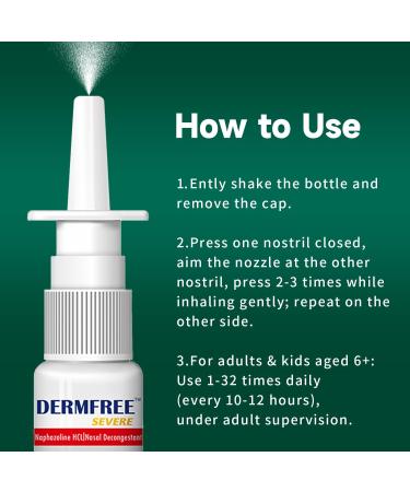 SOVS DERMFREE Nasal Spray for Adults and Children 6+ Sinus Congestion Relief and Nasal Congestion Relief Nasal Spray - 1.05 Fl Oz Spray Bottle - Buy Online on GoSupps.com