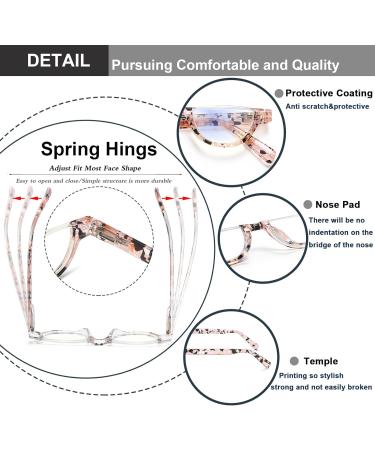 EYEURL Half Frame Reading Glasses for Women - 4 Pack Blue Light Blocking Rimless Computer Readers - 2 & 2.25x Magnification - Buy Online on GoSupps.com