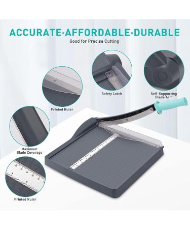 Paper Cutter  Paper Slicer with Safety Guard and Blade Lock  12" Cut Length Guillotine Paper Cutter with 16 Sheet Capacity  Paper Cutters and Trimmers for Cardstock Cardboard Vinyl Crafts & Photo - Buy Online on GoSupps.com