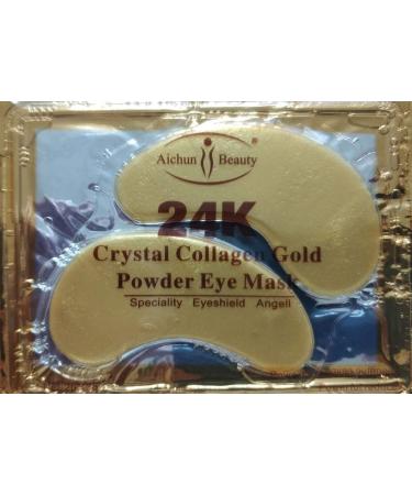 NYKKOLA 50 Pairs 24K Gold Eye Mask Powder Crystal Gel Collagen Natural Eye Pads For Anti-Aging & Moisturizing Reducing Dark Circles  Puffiness  Wrinkles