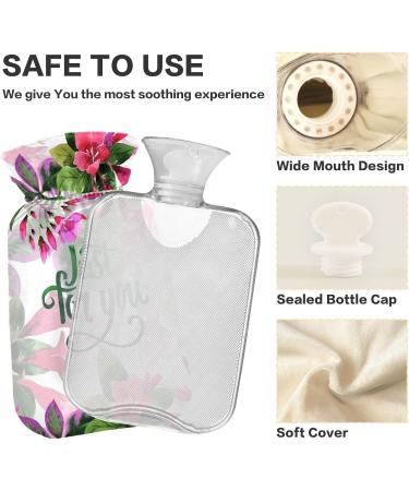 NAANLE Heat Bottle - 1L Transparent Floral Pattern | Bed Hand & Feet Warmer | Pain Relief & Heat Therapy - Buy Online on GoSupps.com