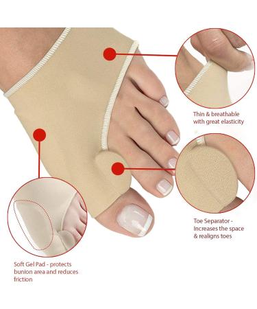 Bale Toe Corrector for Men & Women | Breathable Nylon Non-Slip Silicone Strips for Foot Pain Relief - Skin Color Options - Buy Online on GoSupps.com