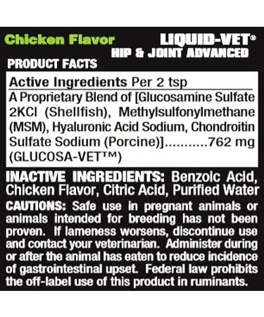 Liquid-Vet Advanced Hip & Joint Supplements for Cats | Glucosamine + Chondroitin + MSM + Hyaluronic Acid | 8 Chicken - Buy Online on GoSupps.com