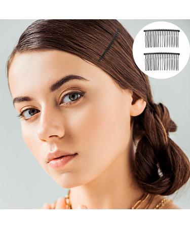5 Piece 20 Teeth Metal Hair Side Combs for Women - Black Large Hair Comb for Bridal Veil & Wedding - Flat Iron Comb Attachment - Buy Online on GoSupps.com