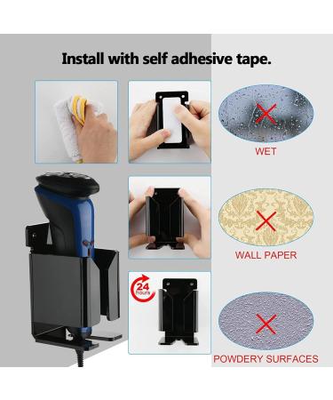 Jingling Self-Adhesive Toothbrush & Razor Holder for Shower Electric Shed Organizer in Black | Durable Storage Solution for Toiletries - Buy Online on GoSupps.com