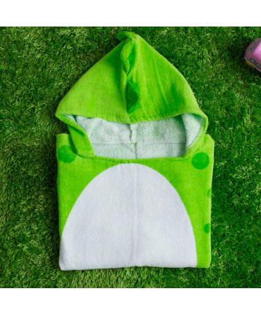 Soft Terry Baby Bathrobe & Shoes Set | Comfortable Hooded Shower Coat for Boys & Girls | Cute Fleece Wrap with Belt - 55x115cm Green - Buy Online on GoSupps.com