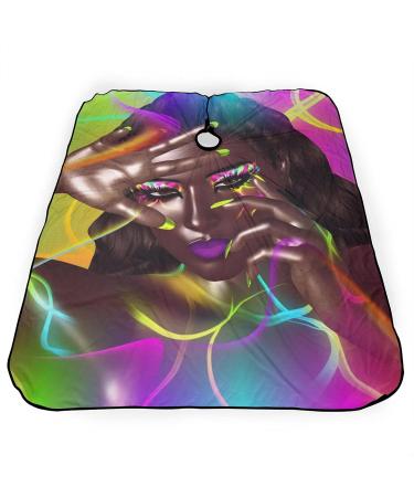 ONE TO PROMISE African Woman Barber Cape | Waterproof Hair Stylist Apron for Adults | Fashionable African American Salon Cape - 55x66 - Buy Online on GoSupps.com