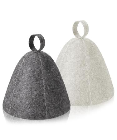 Lithyc 2 pieces sauna hat saunahut women sauna hut felt sauna hood for women and men shower hood ideal sauna accessories breathable head protection suitable for sauna spa bathroom