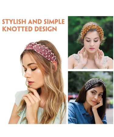 Tyfthui 6 Pcs Pearl Wide Knotted Headbands for Women - Fashion Turban Hair Hoops Accessories (Style 1) - Buy Online on GoSupps.com