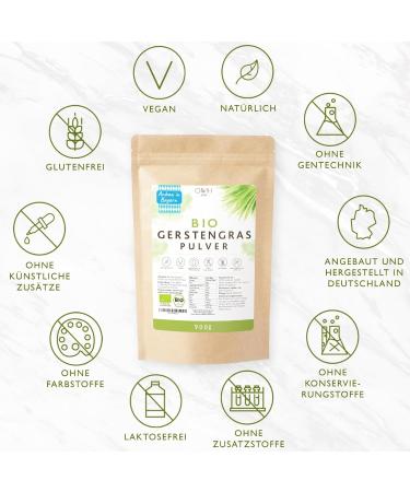 Organic Gerstengrass Powder 900g - Vegan Barley Grass from Bavaria | Bio Quality Lab Tested International Shipping - Buy Online on GoSupps.com