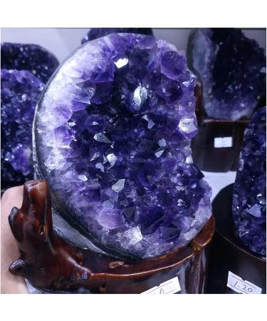 Amethyst Rough Stone 1.4kg Natural Purple Crystal Cluster Natural Uruguay Amethyst cave Decoration + Base ZJGIDTEM - Buy Online on GoSupps.com
