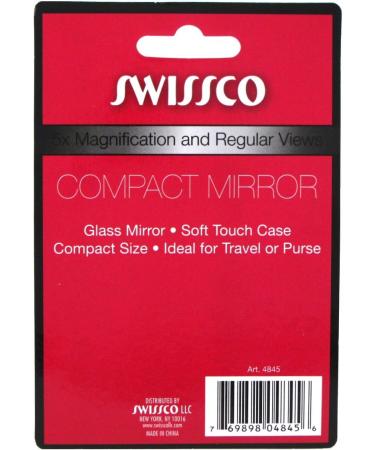 Swissco Mirror Compact & Magnifying 5X Black - 1 ea | Portable Makeup Mirror - Buy Online on GoSupps.com