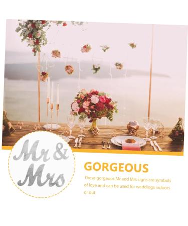 WHAMVOX 1 Set Home Decor Ornament Retro Decor Wedding Wood Sign The Sign Wedding Photo Wedding Supplies Miss Silver 31.4X15cm - Buy Online on GoSupps.com