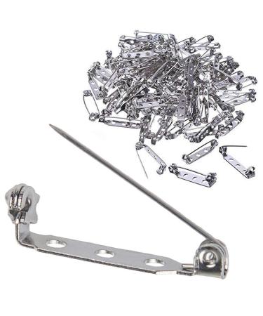 100 Pcs Silver Tone Pin Backs Clasp Brooch Safety Pins 1 Inch Bar Pins Findings with 3 Holes for Badge Insignia  Citation Bars  Making Corsage  Name Tags  Toy Pins and Jewelry Making by STARVAST