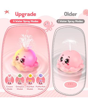 Octopus Light Up Bath Toy for Kids 3+ Years | Automatic Induction Spray | 4 Water Patterns | Pink | Bathtime Gift - Buy Online on GoSupps.com