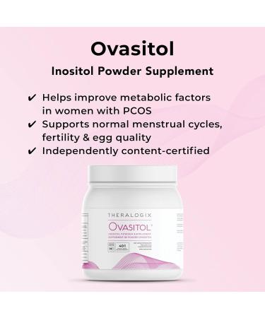 Theralogix Ovasitol Myo-Inositol & D-Chiro Inositol Powder 90 Day Supply | Optimal 40:1 Ratio | Support for PCOS Fertility & Menstrual Health for Women - Buy Online on GoSupps.com